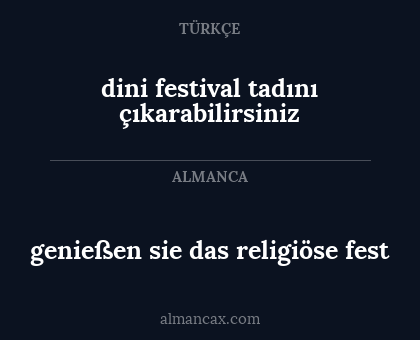 genießen sie das religiöse fest - dini festival tadını çıkarabilirsiniz