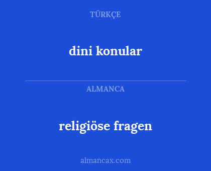dini konular - religiöse fragen