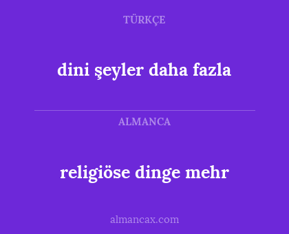 religiöse dinge mehr - dini şeyler daha fazla