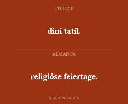 dini tatil. - religiöse feiertage.