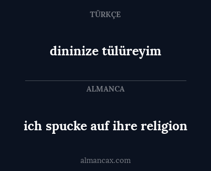 dininize tülüreyim - ich spucke auf ihre religion