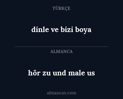 hör zu und male us - dinle ve bizi boya