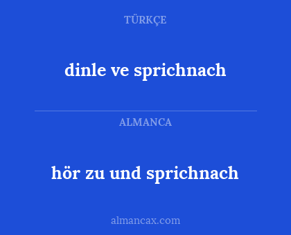 hör zu und sprichnach - dinle ve sprichnach
