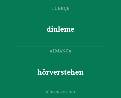 dinleme - hörverstehen