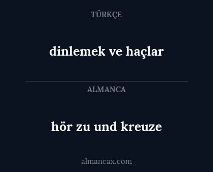 hör zu und kreuze - dinlemek ve haçlar