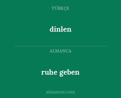 ruhe geben - dinlen