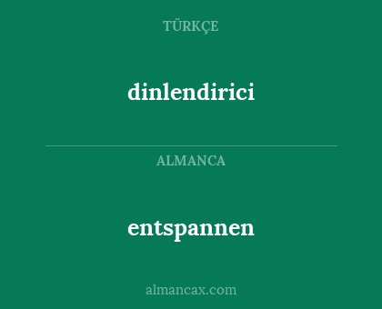 entspannen - dinlendirici