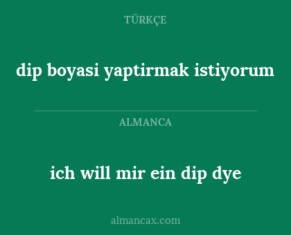 ich will mir ein dip dye - dip boyasi yaptirmak istiyorum