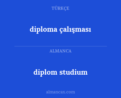 diplom studium - diploma çalışması