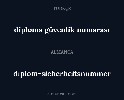 diploma güvenlik numarası - diplom-sicherheitsnummer