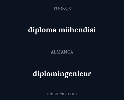 diplomingenieur - diploma mühendisi