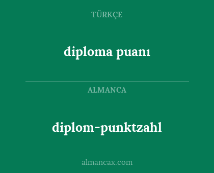 diplom-punktzahl - diploma puanı
