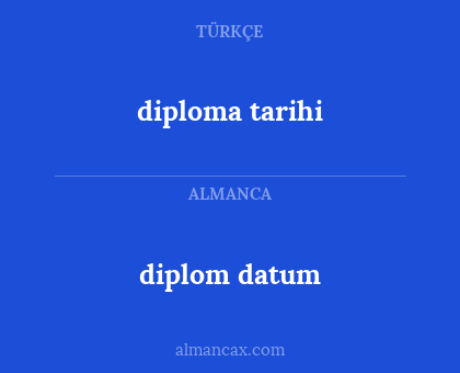 diploma tarihi - diplom datum