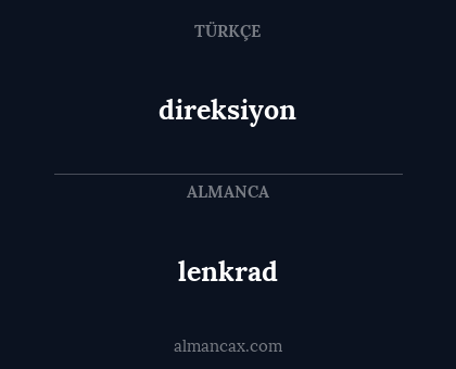 direksiyon - lenkrad