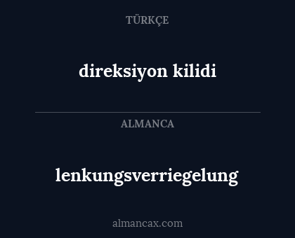 lenkungsverriegelung - direksiyon kilidi