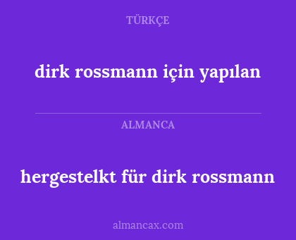 dirk rossmann için yapılan - hergestelkt für dirk rossmann