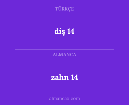 zahn 14 - diş 14
