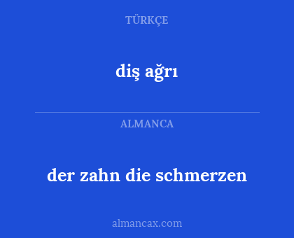 diş ağrı - der zahn die schmerzen