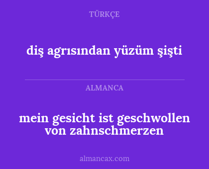 diş agrısından yüzüm şişti - mein gesicht ist geschwollen von zahnschmerzen