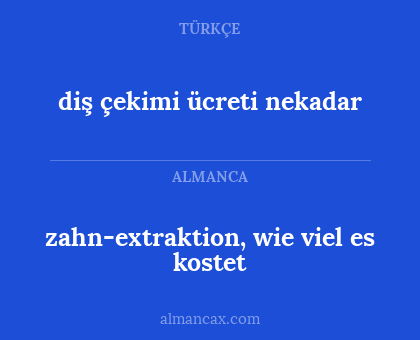 zahn-extraktion, wie viel es kostet - diş çekimi ücreti nekadar