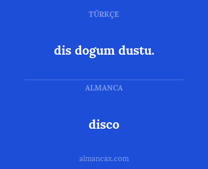 disco - dis dogum dustu.