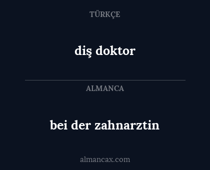 diş doktor - bei der zahnarztin