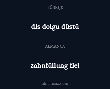 dis dolgu düstü - zahnfüllung fiel