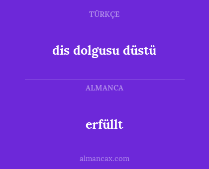 dis dolgusu düstü - erfüllt