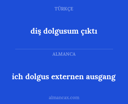 ich dolgus externen ausgang - diş dolgusum çıktı