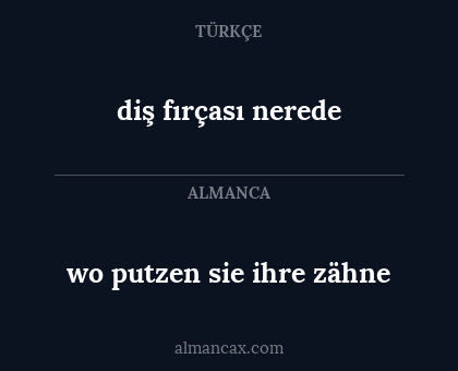 wo putzen sie ihre zähne - diş fırçası nerede