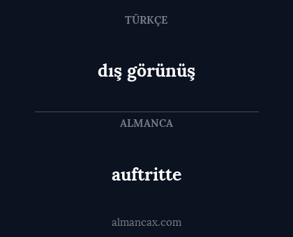 auftritte - dış görünüş