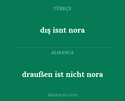 dış isnt nora - draußen ist nicht nora
