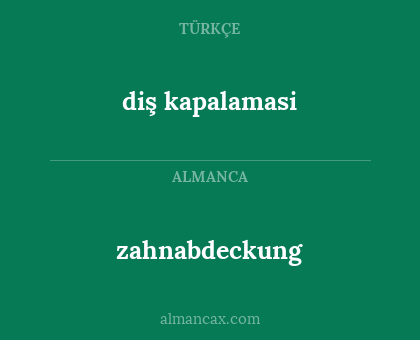 zahnabdeckung - diş kapalamasi