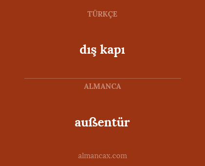 dış kapı - außentür