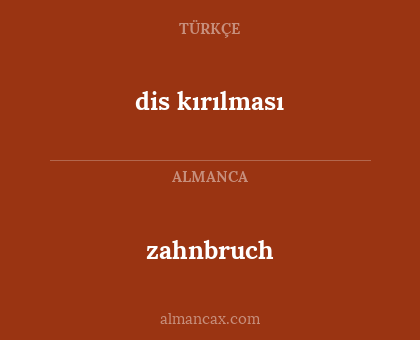 zahnbruch - dis kırılması