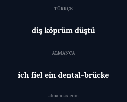 diş köprüm düştü - ich fiel ein dental-brücke
