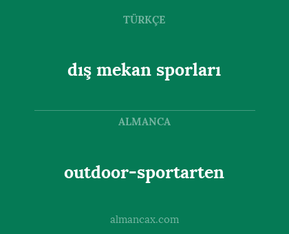 dış mekan sporları - outdoor-sportarten