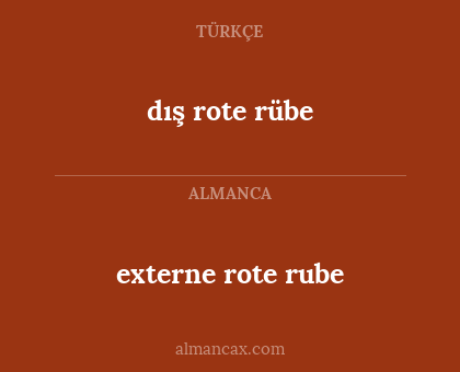 dış rote rübe - externe rote rube