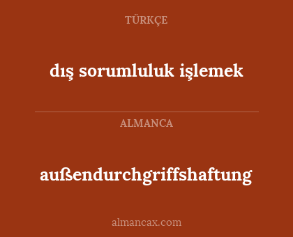 außendurchgriffshaftung - dış sorumluluk işlemek