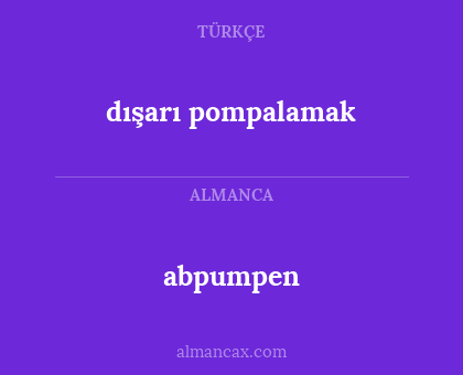 dışarı pompalamak - abpumpen