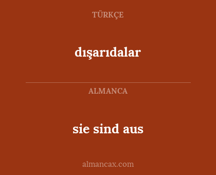 dışarıdalar - sie sind aus