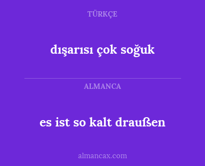 dışarısı çok soğuk - es ist so kalt draußen