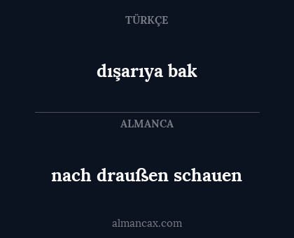 dışarıya bak - nach draußen schauen
