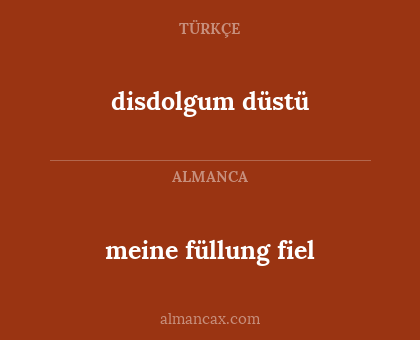 disdolgum düstü - meine füllung fiel