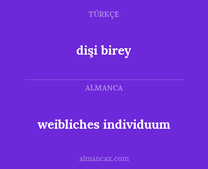dişi birey - weibliches individuum