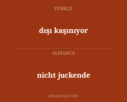 nicht juckende - dışı kaşınıyor