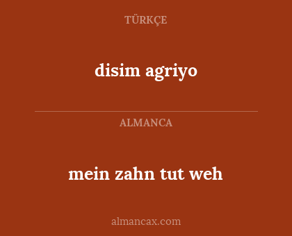 disim agriyo - mein zahn tut weh