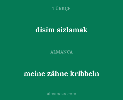 meine zähne kribbeln - disim sizlamak