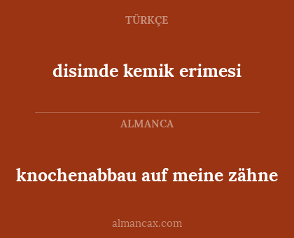 knochenabbau auf meine zähne - disimde kemik erimesi