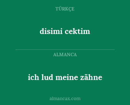 ich lud meine zähne - disimi cektim